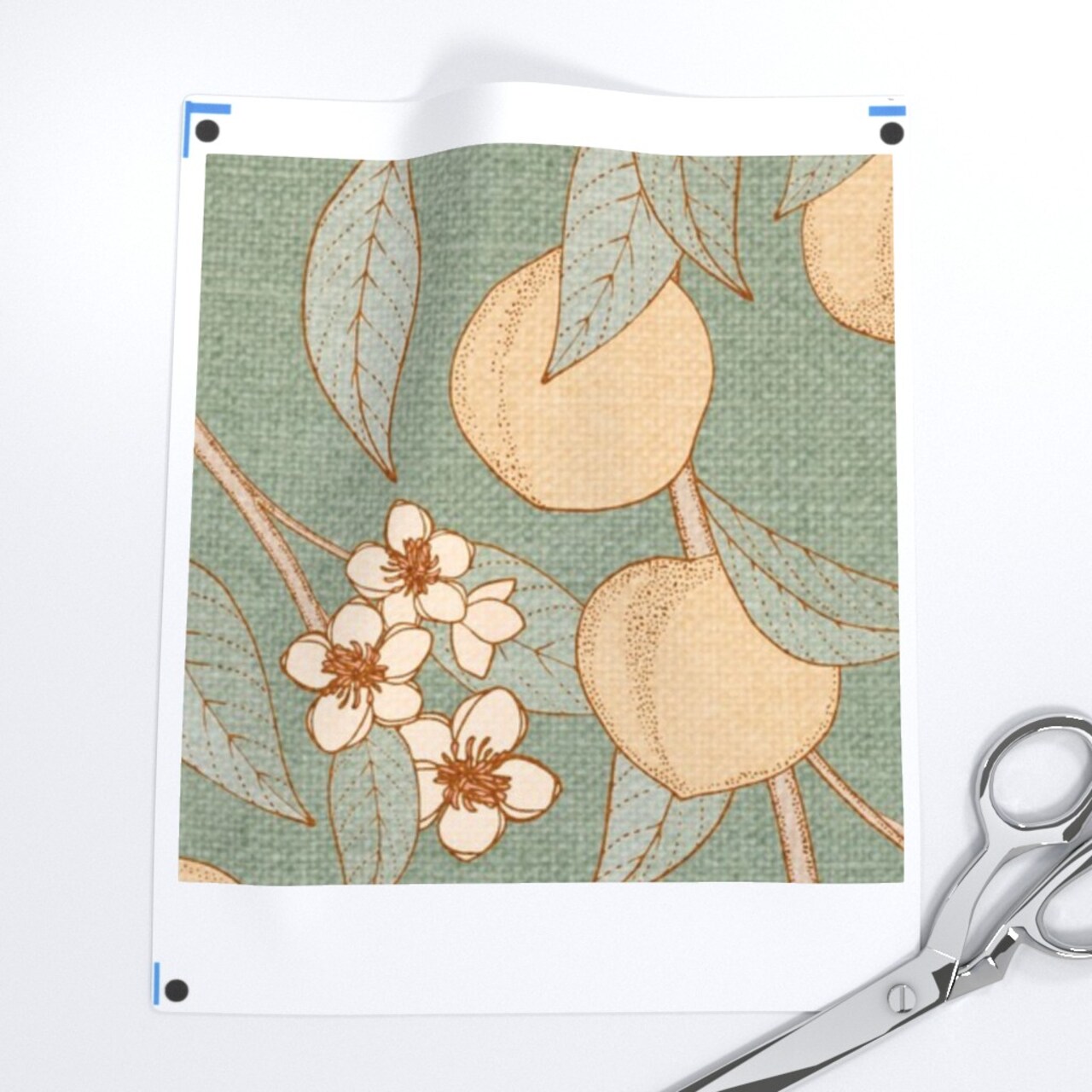 Chinoiserie Orchard Vintage Botanical Peaches Nectarines Antique Custom Removable Wallpaper by Spoonflower Peel & Stick Wallpaper 2FT Wide